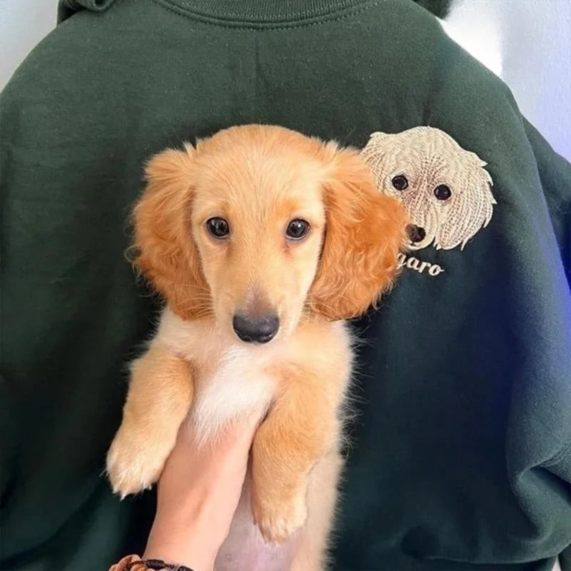 Personalized Pet Portrait Embroidered Sweatshirt