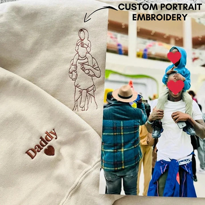 Custom embroidered photo portrait sweatshirt