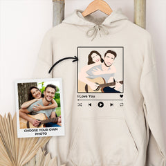 50%OFF⭐️Personalized Couple Faceless Portrait With Song Printed Hoodie/Crewneck