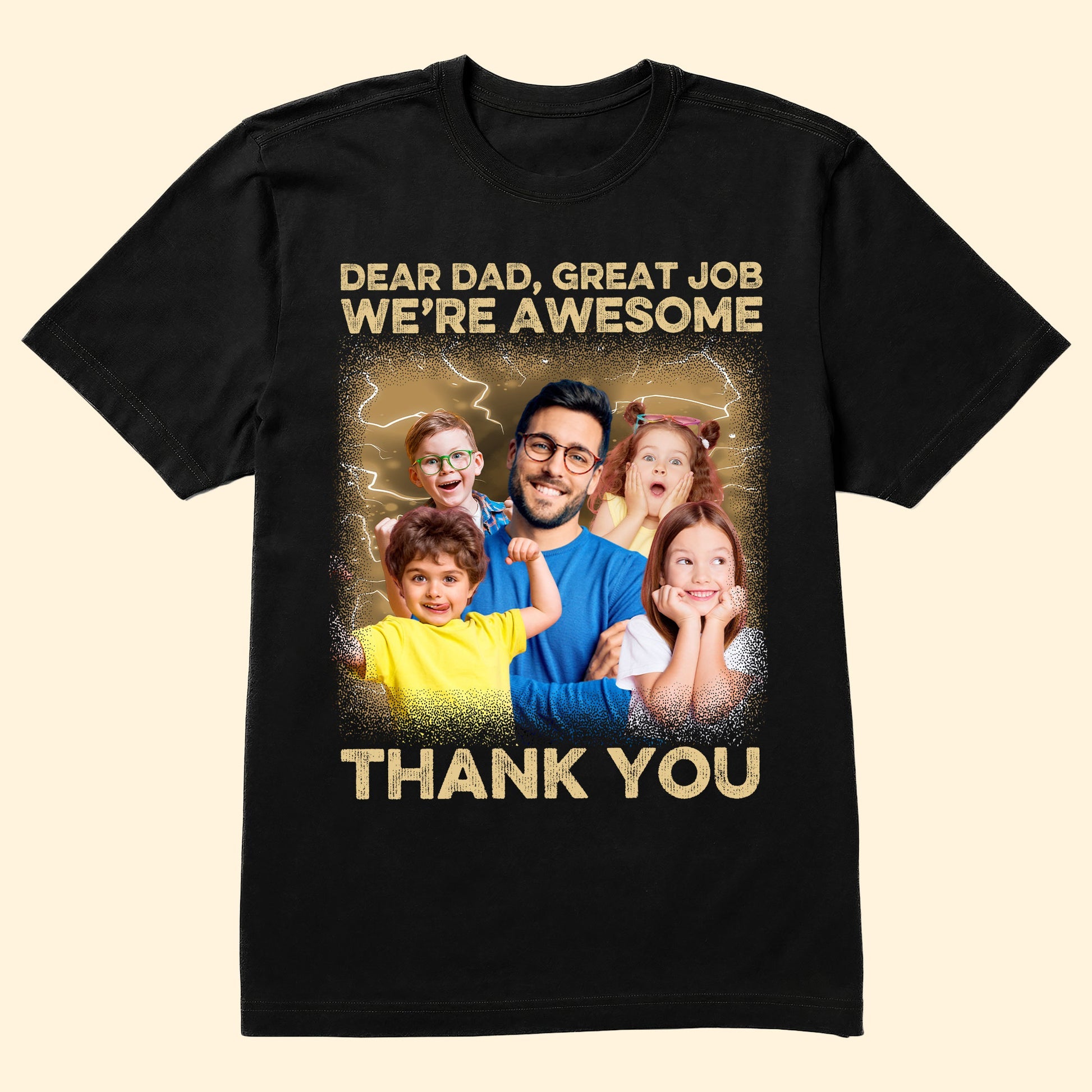 Great Job We're Awesome Vintage Bootleg Tee - Personalized Photo Shirt For Dad