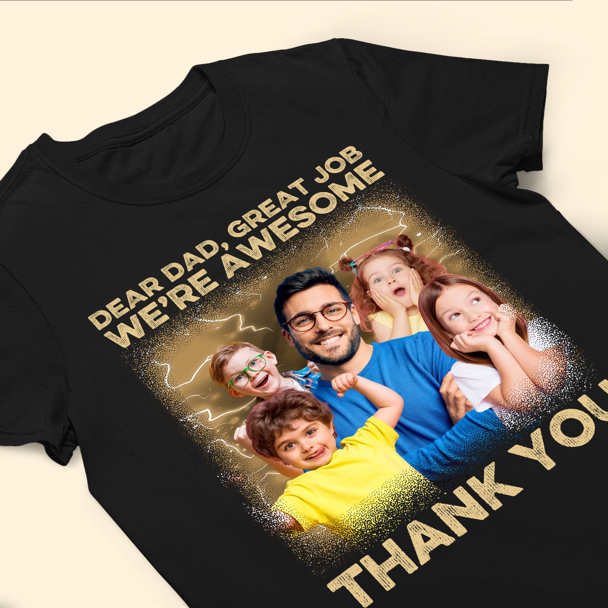Great Job We're Awesome Vintage Bootleg Tee - Personalized Photo Shirt For Dad
